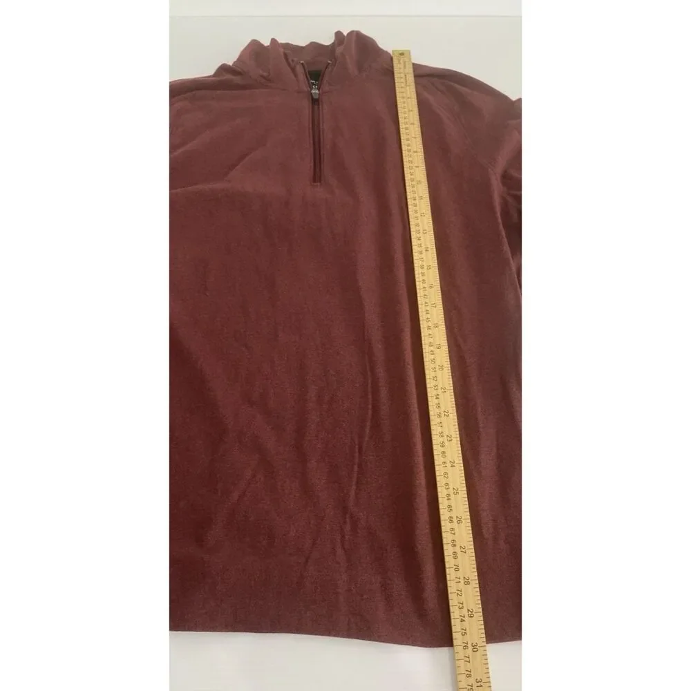 Banana Republic Men’s Quick Dry Half Zip Pullover Burgundy Long Sleeve Shirt XL